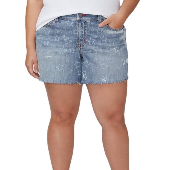 Lane Bryant Denim Shorts Bleached Star 